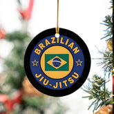 MAPrints Personalized Jiu Jitsu Ornaments for Christmas Tree, Brazilian Jiu Jitsu Gift Hanging for Men, Jiu-Jitsu Xmas Keepsake Ornament, Martial Arts Ornament, Black Belt Christmas Ornament (BJJ 7)