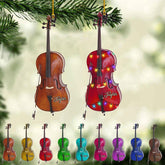 Personalized Cello Instrument Music Ornament, Cello Player, Cello Tree Ornaments, Cello Musical Keepsake Xmas Ornament Gift for Men Women Music Lover, Customized Cello Instrument Xmas (1, CLL9)