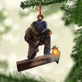 Woseprint Personalized Name Welder Hanging Ornament Gifts for Welders, Welder 2D Ornaments for Christmas Tree, Customized Welder Gifts for Men, Welding Ornaments for Christmas Tree 2024 (Welder1)