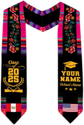 Pretyprints Peruvians Graduation Sash, Peru Graduation Stole Custom Personalized Peruvians American Flag Graduation Sash 2025