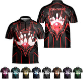 Artparel Personalized Name Bowling Jersey 3D, Custom Bowling Shirts for Team, Bowling Shirt Unisex for Men & Women