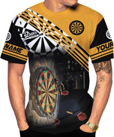 Personalized Name Dart Shirts 3D, Custom Mens Dart Shirts, Dart Shirts for Teams, Funny Dart T-Shirts for Men and Women