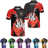Mostprints Personalized Name Bowling Polo Shirts 3D for Men and Women, Bowling shirt, Bowling Shirts for Men Team Bowling Shirt