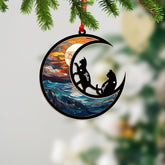 MAPrints Personalized Cat Christmas Ornaments, Cat First Christmas Suncatcher Wood Ornaments, Gifts for Cat Lovers, Cat Memorial Ornament, Forever Loved Cat Keepsake, Cat Loss Gifts (CAT 14)