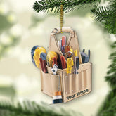 Artparel Personalized Electrician Ornament, Electrician Tool Bag Outfit Christmas Ornament, Electrician Gift Christmas Ornament, Gifts for Electrician Lovers, Electrician Outfit Christmas Ornament