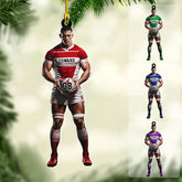 AOVL Personalized Rugby Ornament Rugby Player Gift Ornaments Rugby Team Gift Ornament Gift for Rugby Players Sports Ornaments for Christmas Tree Rugby Gifts for Sports (Rugby 19)
