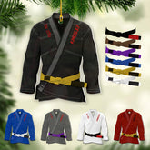 RoyalBro Personalized Jiu Jitsu Ornament Brazilian Jiu Jitsu Gift Hanging for Men Jiu Jitsu, Jiu Jitsu Christmas Ornament for Sensei Instructor Ornaments (JJ 7)