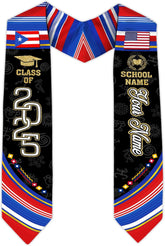 Personalized Puerto Rican Graduation Stole, Puerto Rican Graduation Sash 2025, Puerto Rico Graduation Sash