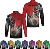 Woseprints Personalized Name Bowling Polo Shirts 3D for Men & Women, Custom Bowling Shirts for Team, Bowling Shirts Unisex