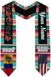 Pretyprints Colombians Graduation Sash, Custom Colombians American Flag Graduation Sash 2025, Colombia Graduation Stole