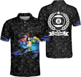 Pretyprints Personalized Billiard Polo Shirt Shirts Men Women Custom Name 3D Team Apparel Gift 8 Ball Pool S-5XL