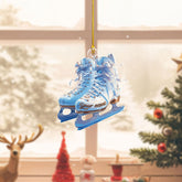 Personalized Figure Skates Christmas Ornament 2024, Ice Skating Boots 2D Flat (NOT 3D) Ornament, Figure Skating Sport Ornaments, Ice Skate Decorative Hanging Ornaments for Christmas Tree (IceSkate 4)