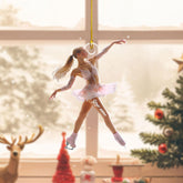 Personalized Figure Skates Christmas Ornament 2024, Ice Skating Boots 2D Flat (NOT 3D) Ornament, Figure Skating Sport Ornaments, Ice Skate Decorative Hanging Ornaments for Christmas Tree (IceSkate 5)