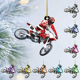 Artparel Custom Dirt Bike Acrylic Ornament, Dirt Bike Christmas Ornament 2024, Dirt Bike Player Ornament, Dirt Bike Tree Decor, Dirt Bike 2024, Gifts for Dirt Bike Lovers, Players (DB12)