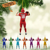 Artparel Personalized Football Ornament Customized Football Christmas Ornaments Football Ornament Christmas Hanging D��cor Gift for Football Fans Football Gifts Gift for Football Player (FB 10)