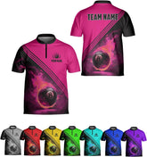 Ligthuy Personalized Billiard Jersey 3D, 8 Ball Shirt, Billiards Shirts for Men, Billiard Gifts for Men and Women S-5XL