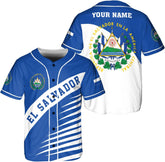 Leeprints Personalized Name El Salvador Baseball Jersey Shirt El Salvador Flag Shirt Salvadorans Pride El Salvadoreña