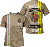 Vybonz Personalized Firefighter Shirt Custom Name Fire Man Firefighter Gift Tshirt 3D Shirts Unisex Tshirts 3D for Men Women