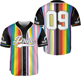 AOVL LGBT Pride Baseball Jersey Custom Rainbow Custom Shirt Month Love is Love Equality Gay Clothing Flag Jersey Team Name
