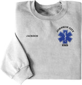 Intenprints Personalized EMS EMT Embroidered Sweatshirt, Custom EMS EMT Paramedic Uniform Emergency Medical Technician Shirts