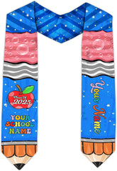 Pretyprints Personalized Class Of 2025 Teacher Graduation Stole Custom Teacher Pencil Graduation Sash Gift College Graduation