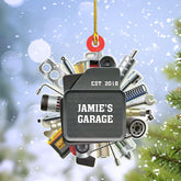 HomeDesign Personalized Mechanic Tools Ornaments, Custom Mechanic Christmas Ornaments, Mechanic Worker Lover, Gift Ornament Christmas Tree Hanging Pine Decorations, Mechanic Gift (M18)