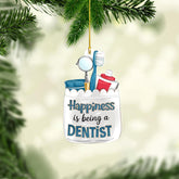 Personalized Dentist Christmas Ornament, Santa's Favorite Dentist Ornament, Doctor or Dental Hygienist Assistant Keepsake Gift, Teeth Ornament (Acrylic, Style 8)