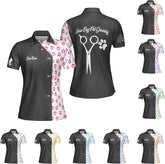 Personalized Dog Grooming 3D Polo Shirt Custom Pet Spa, Cute Pet Grooming Summer Uniform Polo Shirt for Women
