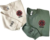 Vybonz Personalized Embroidered Firefighter Sweatshirts, Fireman Department Sweatshirt, Firefighter Wife Fire Girlfriend Gift