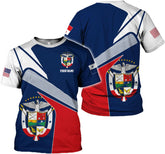 Custom Panama Shirts for Men 3D Panama Coat of Arms Shirts Panamanian Flag Pride Shirts Panama Hombres Camisa Men Women