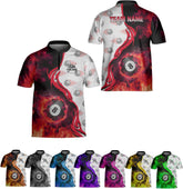 Ligthuy Personalized Billiard Jersey 3D, 8 Ball Shirt, Billiards Shirts for Men, Billiard Gifts for Men and Women S-5XL