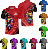 Pretyprints Personalized Billiard Polo Shirt Shirts Men Women Custom Name 3D Team Apparel Gift 8 Ball Pool S-5XL