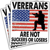 (3 Pcs) Veterans are Not Suckers Or Losers Sticker, Biden Bumper Sticker, Anti Trump Bumper Stickers - Stickers for Laptop Water Bottle Phone Car Window Helmet Vinyl Stickers 3 Inches
