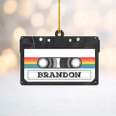 AOVL Custom Cassette Ornament Cassette Tape Unique Christmas Ornaments Cassette Case Christmas Ornament Cassette Tape Ornaments for Christmas Cassette Gift Xmas (CSS4)