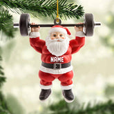 AOVL Personalized Weight Plate Ornament Weight Ornament Fitness Gift for Gym Ornament Merry Liftmas Christmas Hanging Ornaments Weight Plates Ceramic Ornament (DF11)