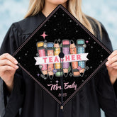 Pretyprints Personalized Teacher Graduation Cap Topper Teacher Gift Class Of 2025 Graduation Cap Decoration Topper