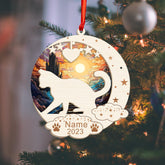 MAPrints Personalized Cat Christmas Ornaments, Cat First Christmas Suncatcher Wood Ornaments, Gifts for Cat Lovers, Cat Memorial Ornament, Forever Loved Cat Keepsake, Cat Loss Gifts (CAT 20)