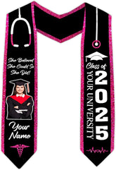 Pretyprints Custom Nurse Sash Graduation, RN Graduation Stole Gifts for Friends Nursing Student Senior Class Of 2025