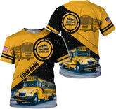 Personalized School Bus Driver Shirt - Custom Yellow Bus Driver 3D Hoodie for Men and Women