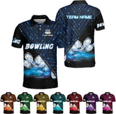 Custom 3D Bowling Polo Shirts for Men and Women Personalized Team Name Gift Unisex Customized Bowling Short Sleeve Polo Shirt