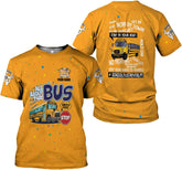 HomeDesign Personalized School Bus Driver Shirt Custom School Bus Driver Shirts Yellow Bus Driver 3D T Shirts Tshirt for Men and Women (Style 2), Large-5X-Large