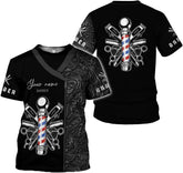 Personalized Name Barber 3D All Over Printed Shirts for Men & Women, Hair Stylist Shirt Gift for Barbershop