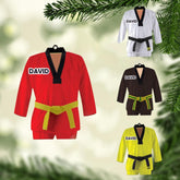 AOVL Personalized Taekwondo Christmas Ornaments, Taekwondo Player Ornament, Karate Ornament, Karate Sensei Instructor Flat Ornament, Gift for Taekwondo Lovers Christmas Tree Decor (TKD1)