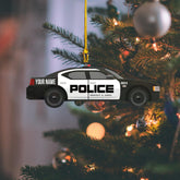 Personalized Police Ornaments, Police Christmas Acrylic 2D Shape Flat Ornament, Police Hanging Ornament Printed, Police Officer Ornament, Police Hat Ornament, Police Car Ornament (Police 7)