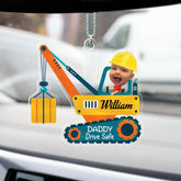 Drive Safe Daddy Car Ornament Custom Photo Baby Car Hanging Ornament Mirror Hanging Accessories for Your Car Father's Day