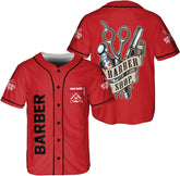 Personalized Barber Shop Baseball Jersey, Hairdresser Jersey, Barber Tools Hat