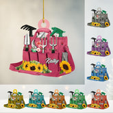 Suseaz Personalized Christmas Garden Uniforms and Tools Ornament, Gardener Stuff Ornament, Hanging Ornaments for Holidays Custom Gardening Carry Bag Ornament for Gardener Plant Lover Gift (Style 5)