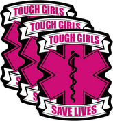 Tough Girls Save Lives EMS EMT Paramedic Sticker, Waterproof Vinyl Stickers for Laptop Kindle Car Tumbler Mug Phone Notebook