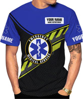 Custom EMS EMT Shirts Men Women, Personalized Paramedic Uniform Emergency Medical Technician Apparel, EMS Week Gifts