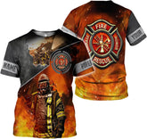 Vybonz Personalized Firefighter Shirt, Fire Department Shirt, Fireman Shirt, Firefighter Shirts, Fire Rescue Tshirt